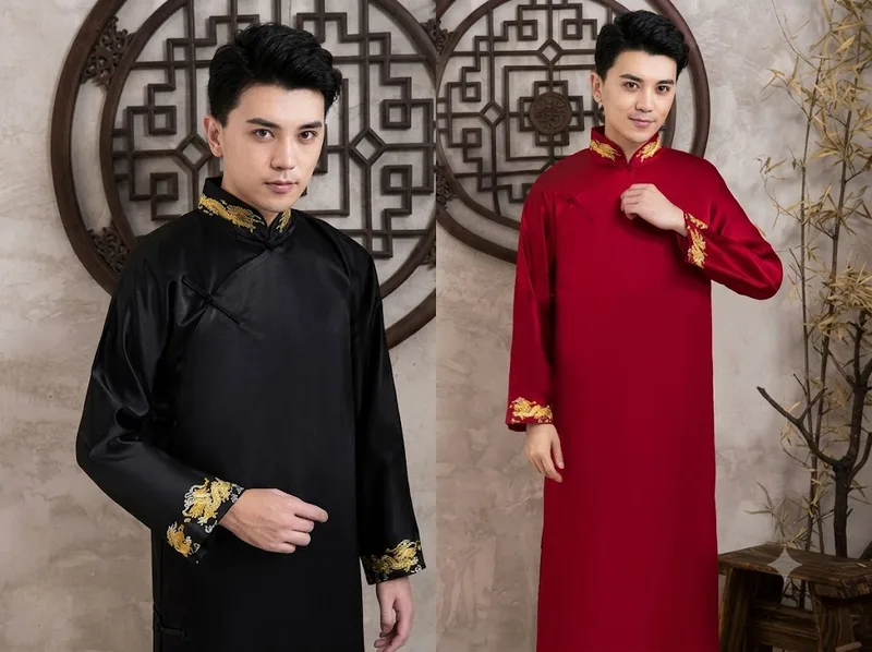 Changshan mang vẻ trang nhã với thân áo dài và cổ đứng đặc trưng.